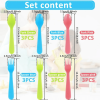 Tcwhniev Kids Silverware, 18Pieces Toddler Utensils,Reusable Kids Forks and Spoons Set, Kids Utensils Set for LunchBox, 6x Safe Forks