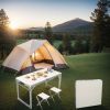 Multi functional aluminum folding table, 4 chairs - adjustable, 48 inches, expandable. Suitable for indoor/outdoor use. Courtyard gathering, foldable