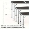 Multi functional aluminum folding table, 4 chairs - adjustable, 48 inches, expandable. Suitable for indoor/outdoor use. Courtyard gathering, foldable