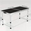 Multi functional aluminum folding table, 4 chairs - adjustable, 48 inches, expandable. Suitable for indoor/outdoor use. Courtyard gathering, foldable